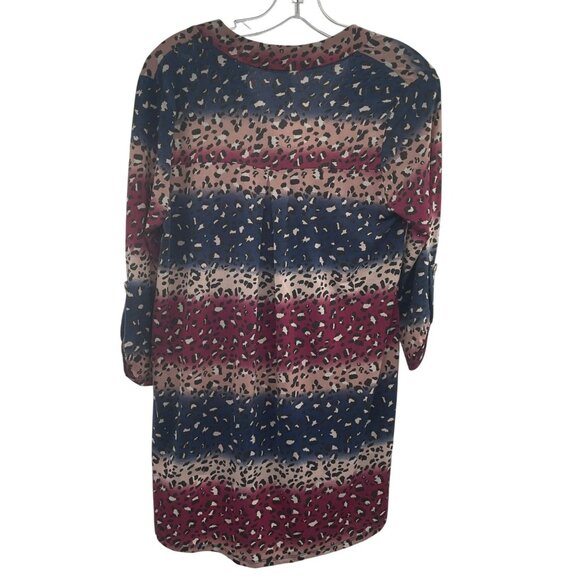 Honeyme Women's Mixed Print Top V-Neck 3/4 Sleeve Multicolor Size Small - Picture 7 of 9